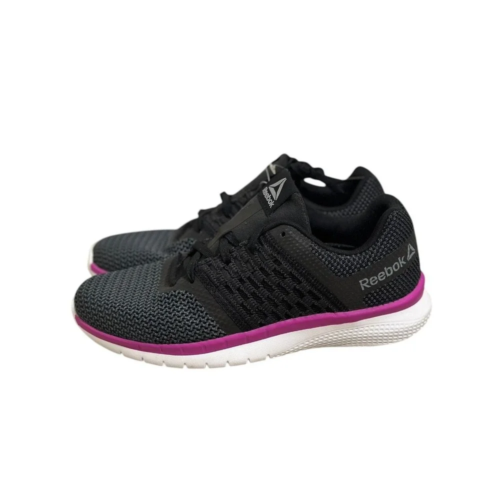 Reebok MemoryTech LT Black Grey Purple Running Shoes Women's Sneaker Size 8 NWOT